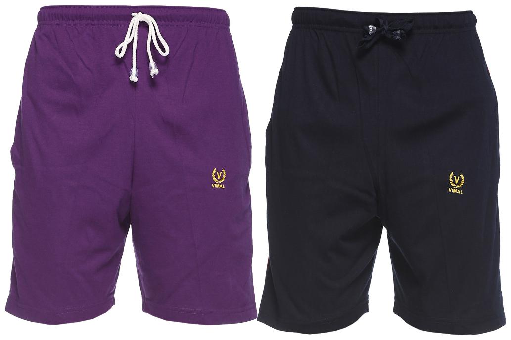 

VIMAL JONNEY Men Black Slim Fit Regular Shorts