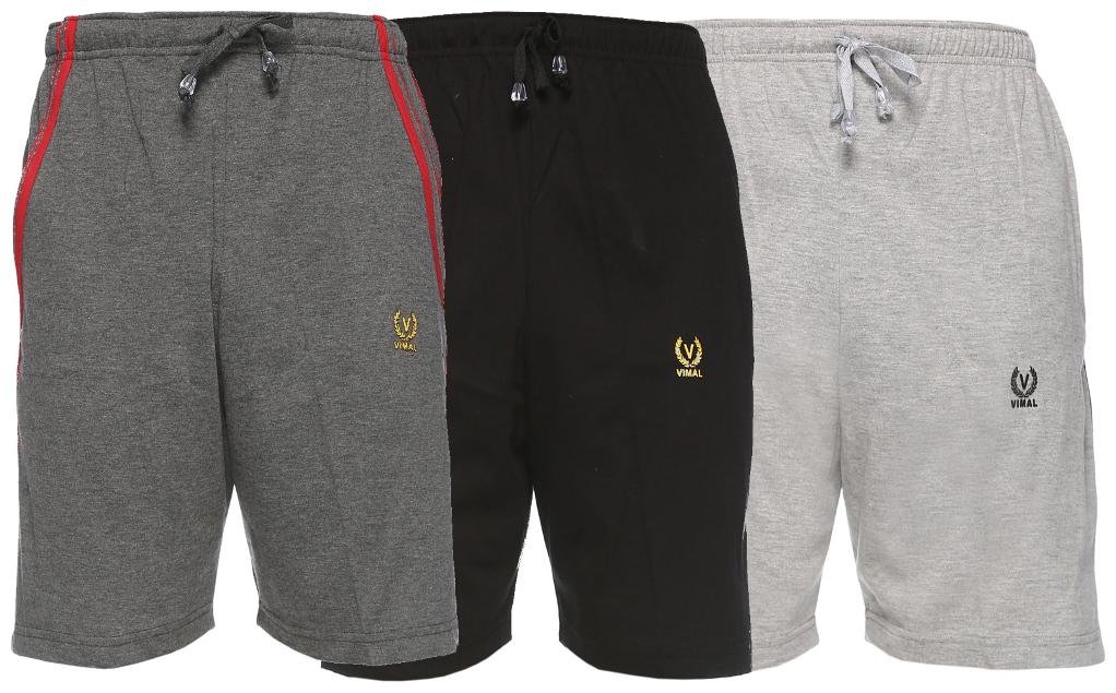 

VIMAL JONNEY Men Black Regular Fit Regular Shorts