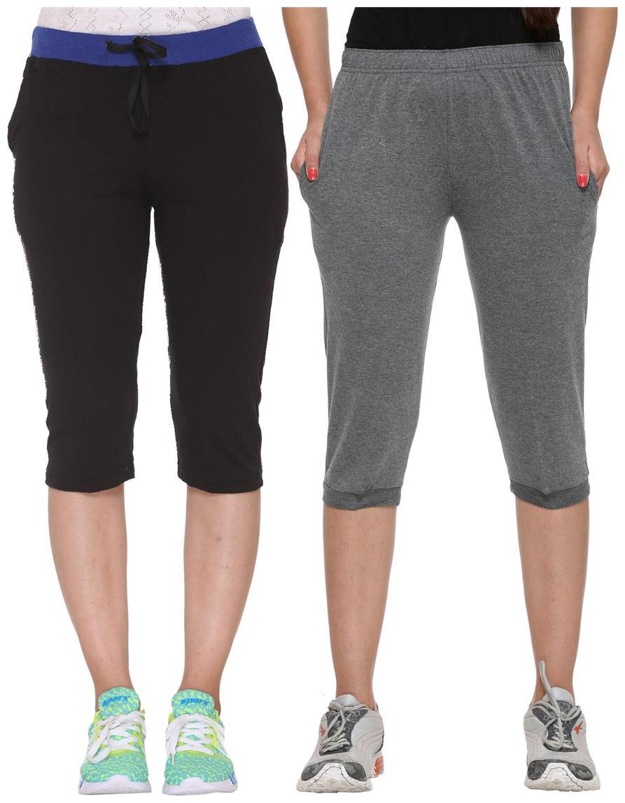 

Vimal Jonney Multicolor Cotton Capris For Women(pack Of 2)