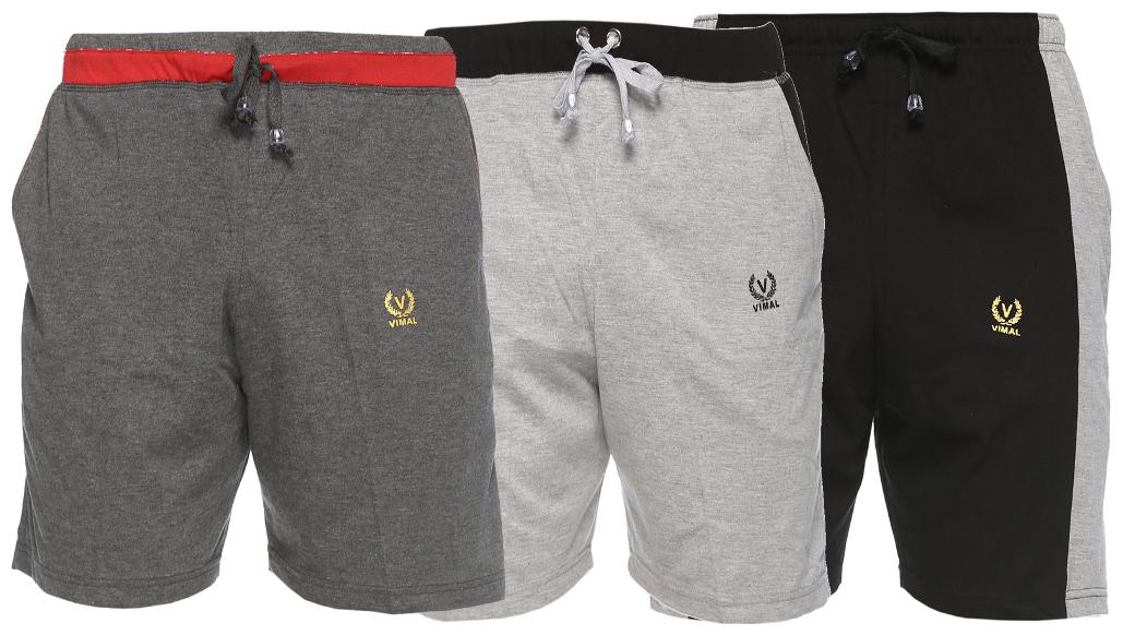 

VIMAL JONNEY Men Black Regular Fit Regular Shorts