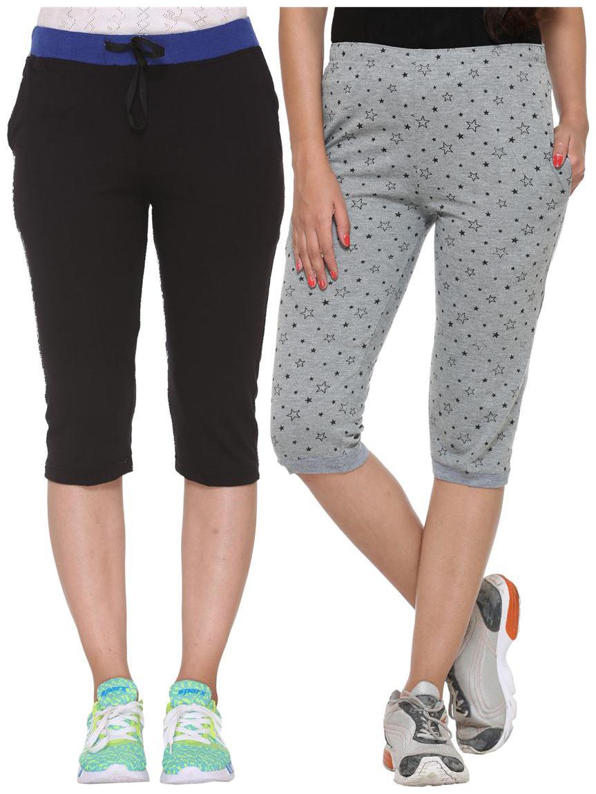 

Vimal Jonney Multicolor Cotton Capris For Women(pack Of 2)
