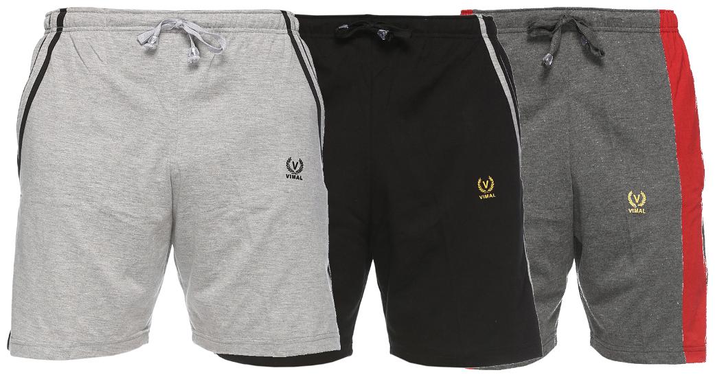 

VIMAL JONNEY Men Black Regular Fit Regular Shorts