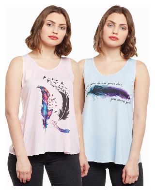 

Vimal Jonney Multicolored Tank Tops For Women(Pack Of 2)