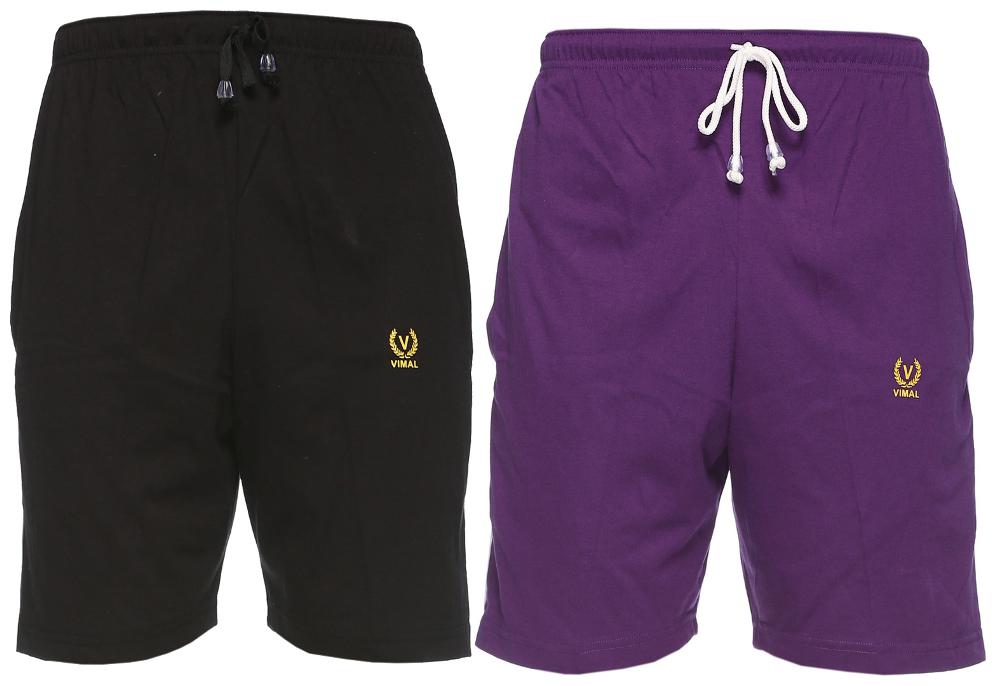 

VIMAL JONNEY Men Black Slim Fit Regular Shorts