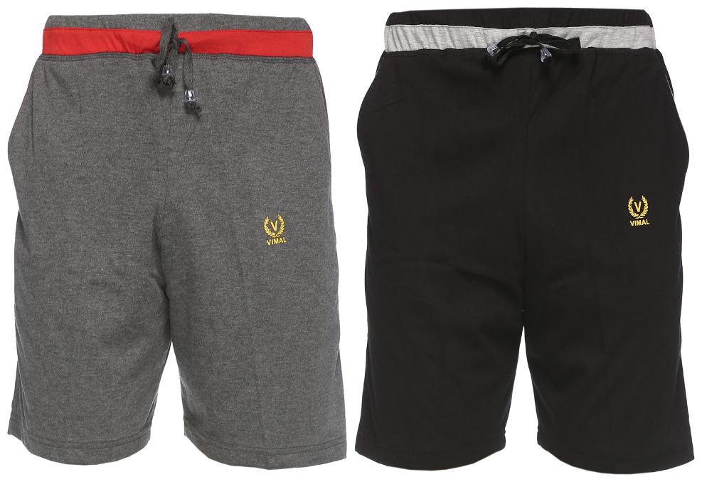 

VIMAL JONNEY Men Black Slim Fit Regular Shorts