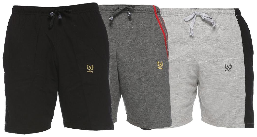 

VIMAL JONNEY Men Black Regular Fit Regular Shorts