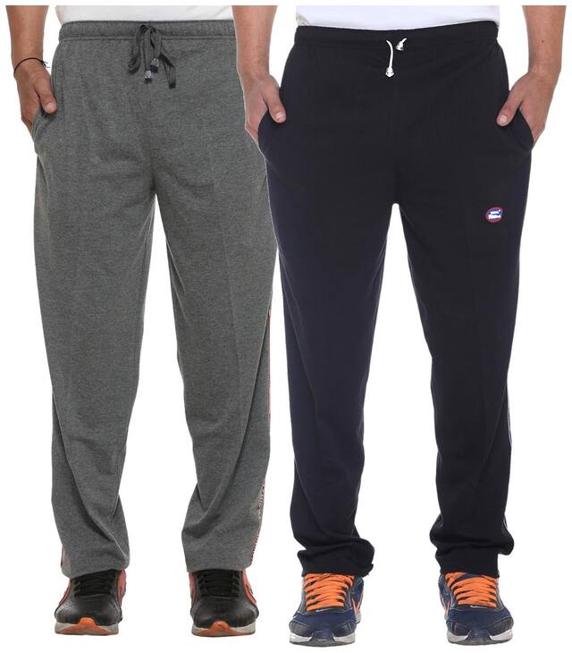 Vimal Multicolor Cotton Trackpants For Men (pack Of 2)