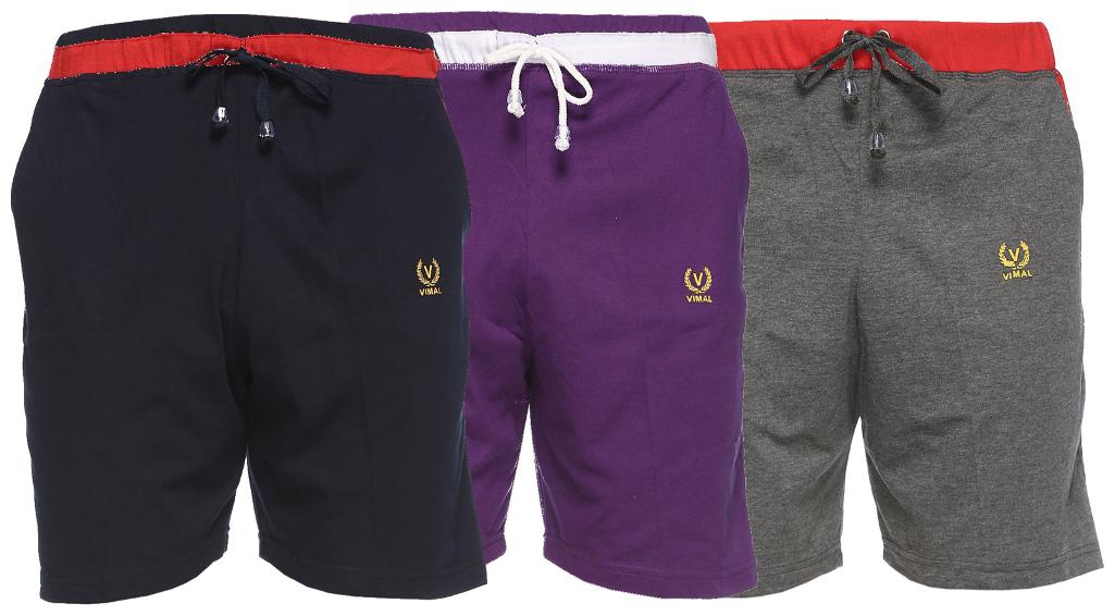 

VIMAL JONNEY Men Black Regular Fit Regular Shorts
