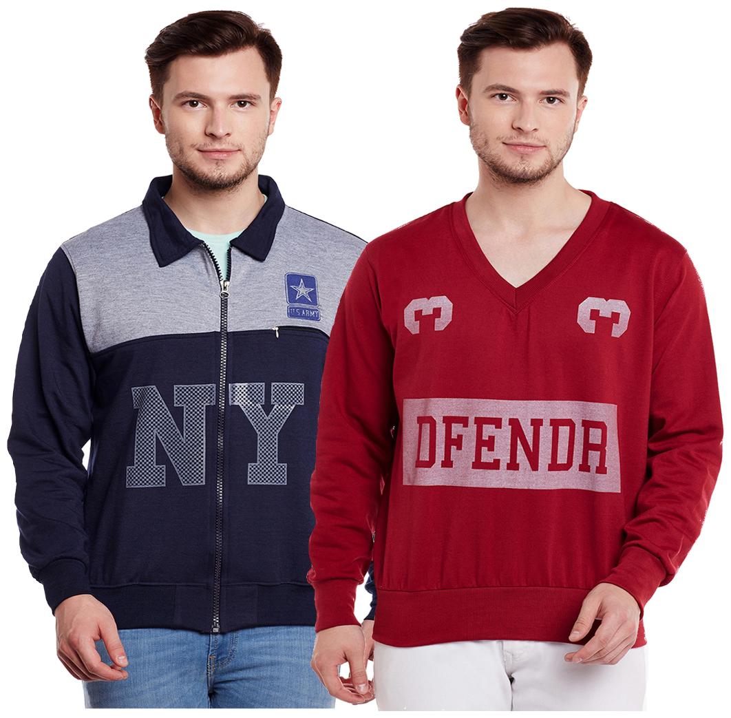 

Vimal Jonney Multicolor Cotton Sweatshirts For Men (Pack Of 2)