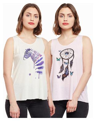 

Vimal Jonney Multicolored Tank Tops For Women(Pack Of 2)