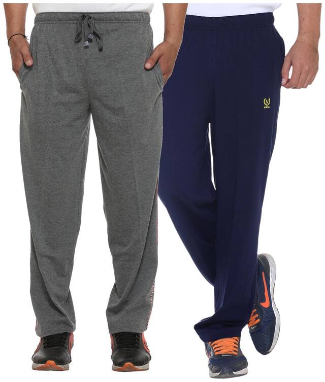 Vimal Multicolor Cotton Trackpants For Men (pack Of 2)