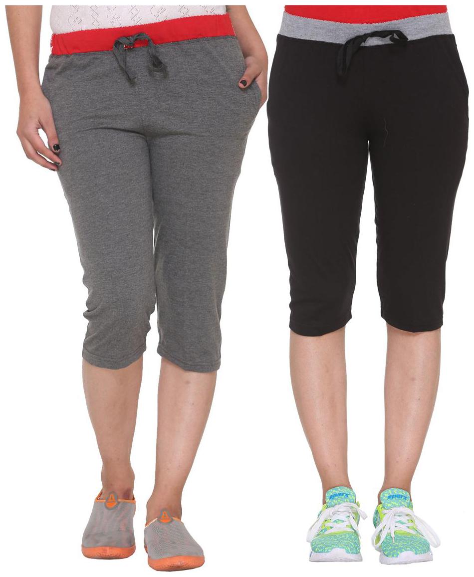 

Vimal Jonney Multicolor Cotton Capris For Women(pack Of 2)
