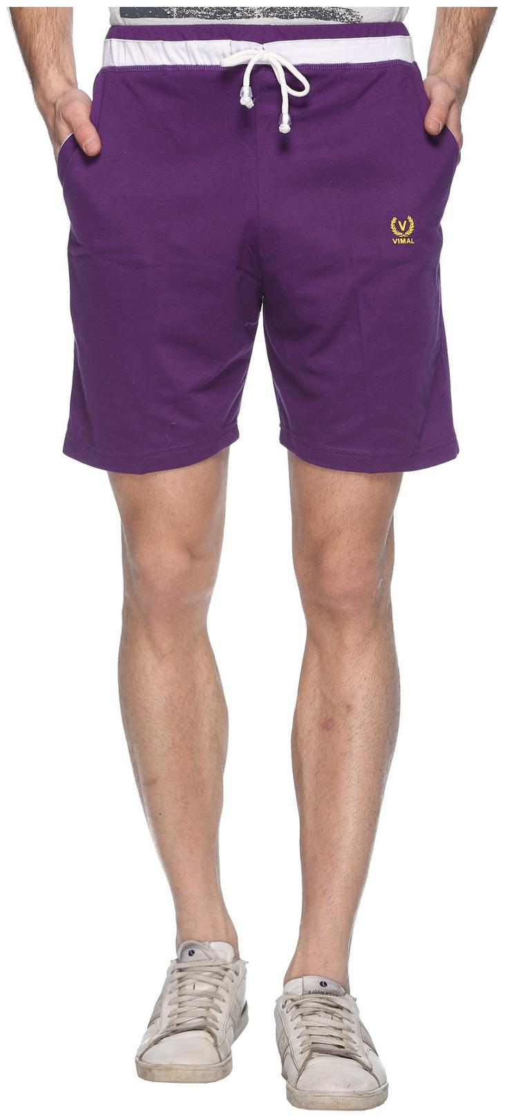 

VIMAL JONNEY Men Purple Slim Fit Regular Shorts