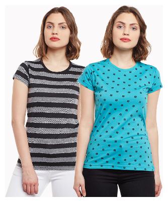 

Vimal Jonney Striped And Printed Tops For Women(Pack Of 2)