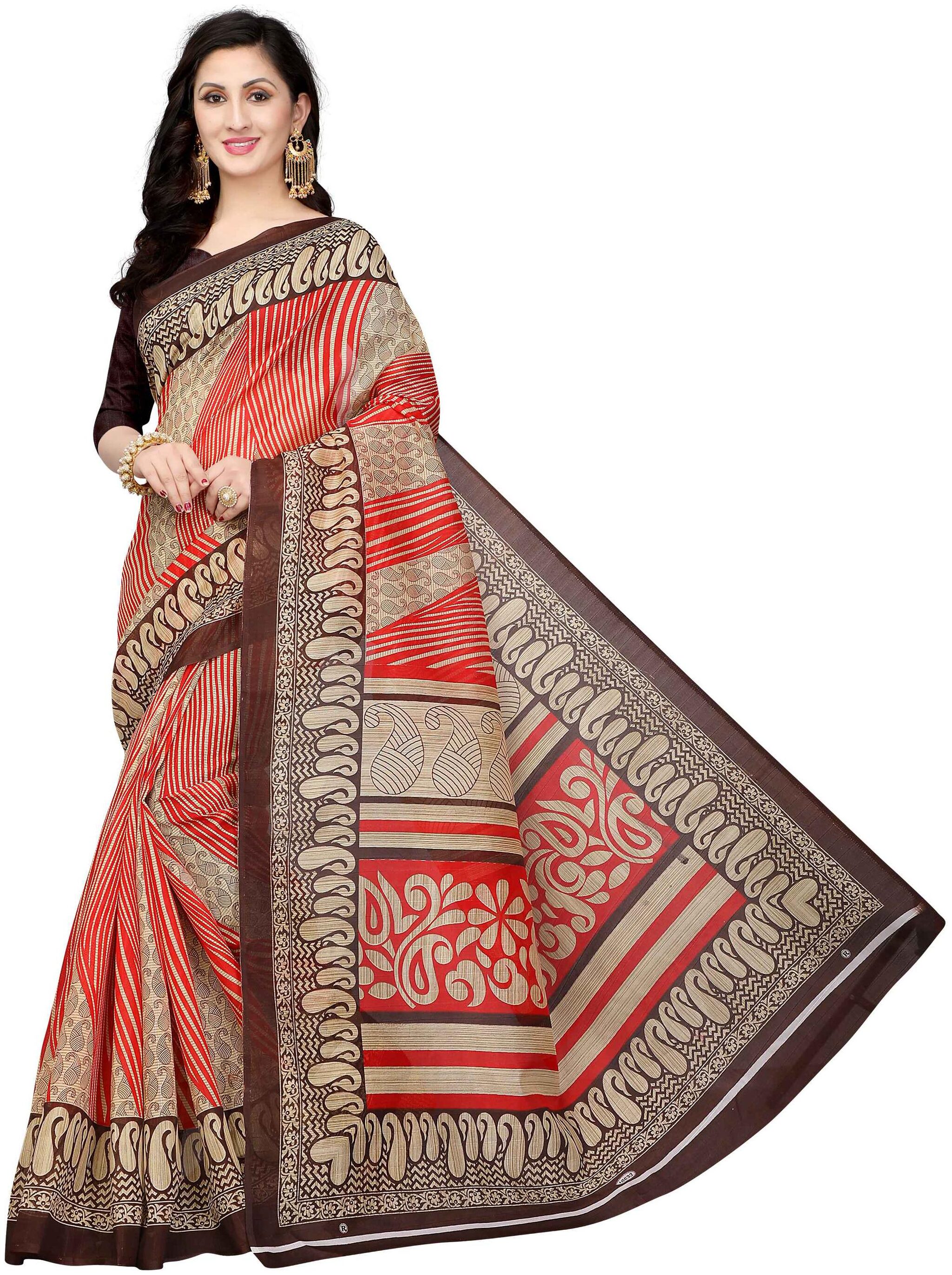

Vimalnath Synthetics Printed Bhagalpuri Kota Silk Saree