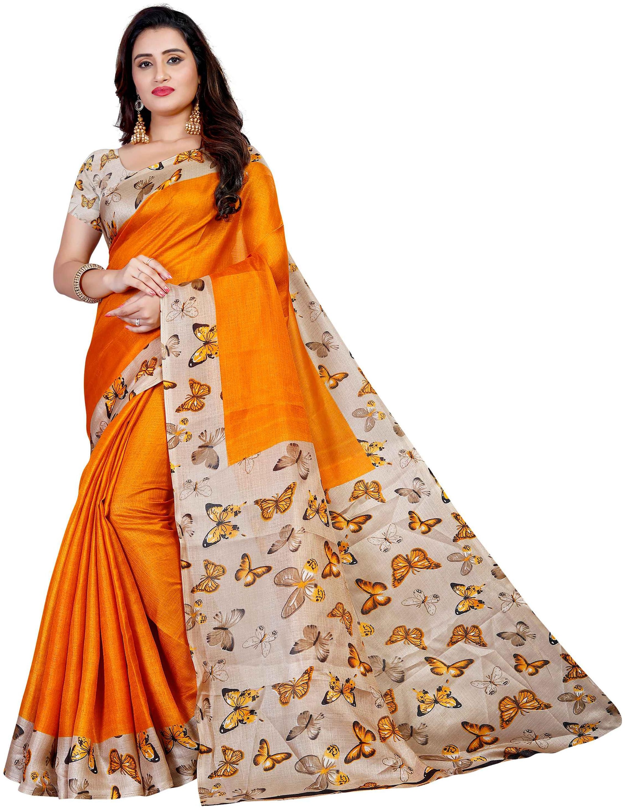 

Vimalnath Synthetics Printed Kalamkari Khadi Saree