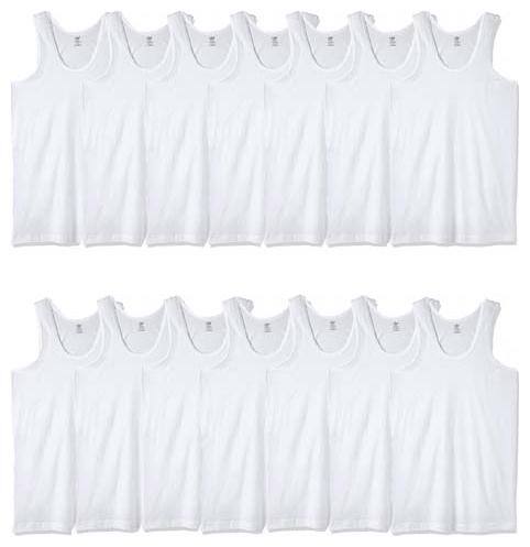 VIP Pack of 14 Sleeveless Round Neck Men Vest - White