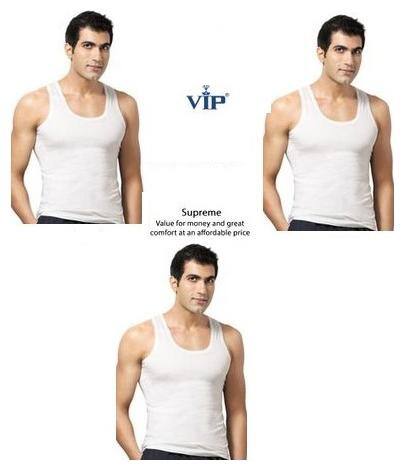 VIP Pack of 3 Sleeveless Round Neck Men Vest - White