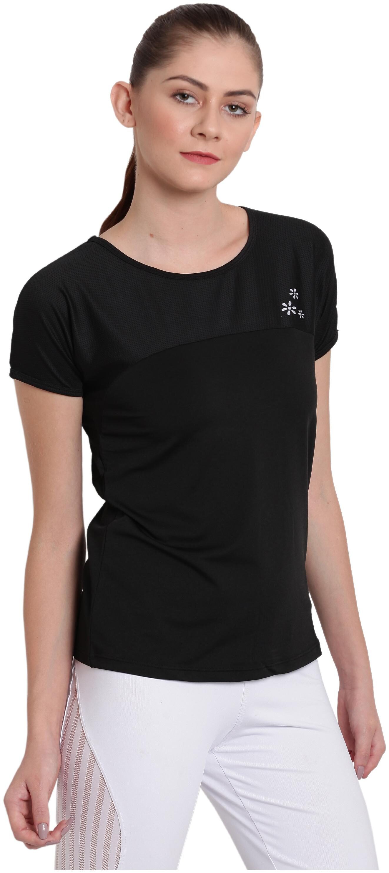 

Viral Girl Women Solid Sports T-Shirt - Black