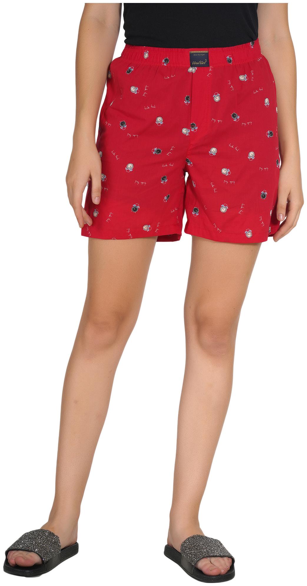

Viral Girl Women Printed Regular shorts - Red