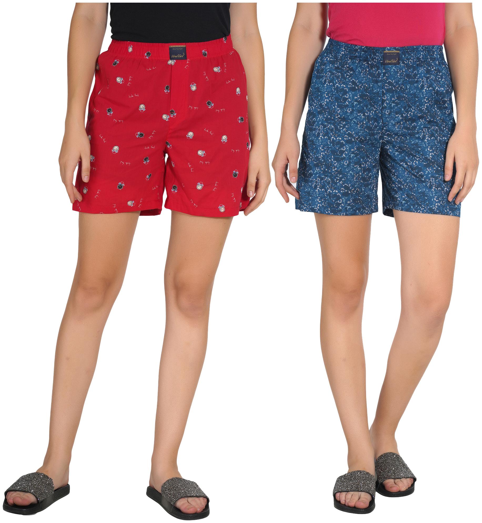 

Viral Girl Women Printed Regular shorts - Red