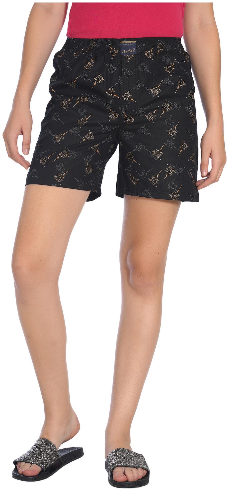 

Viral Girl Women Printed Regular shorts - Black