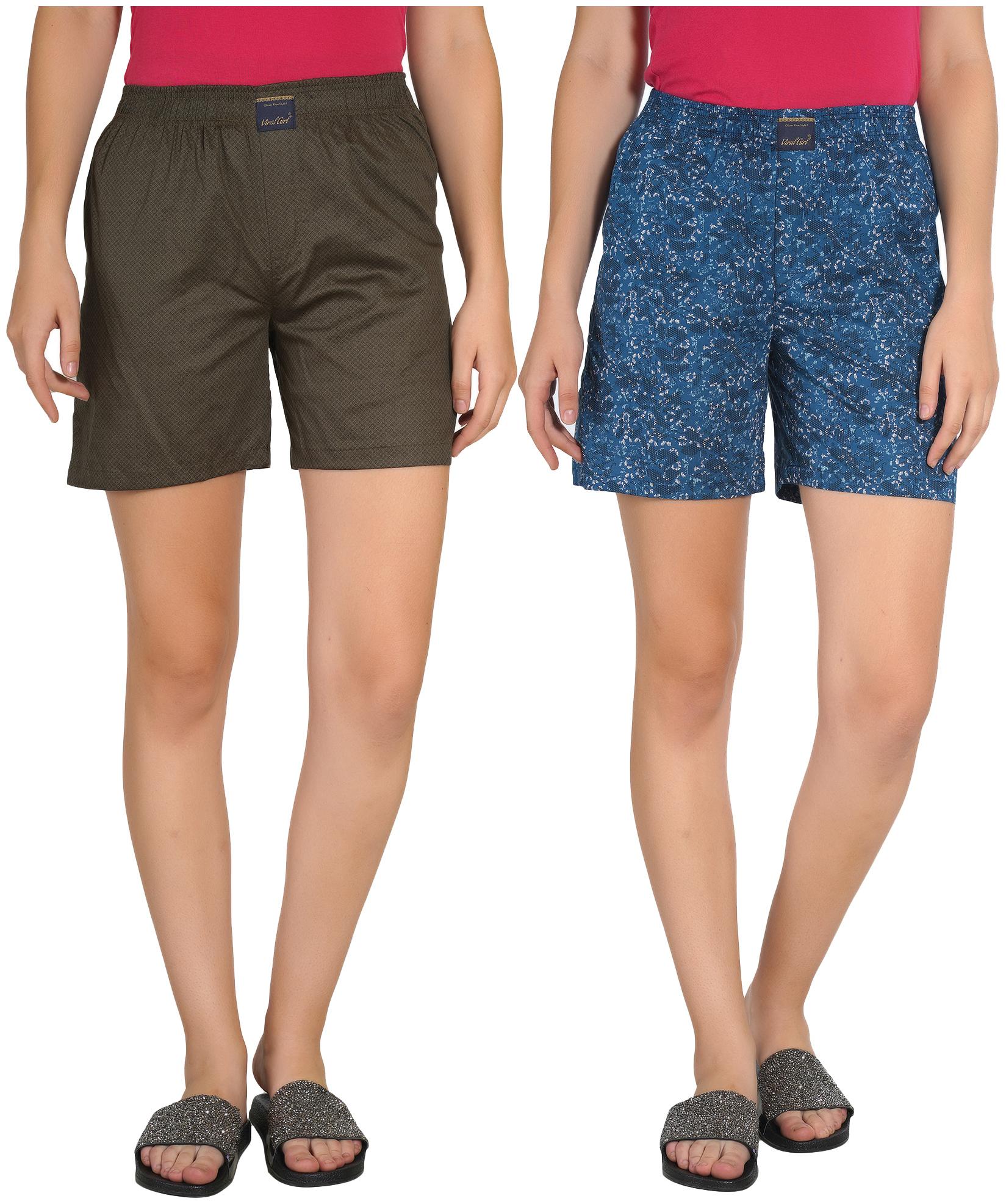 

Viral Girl Women Printed Regular shorts - Green