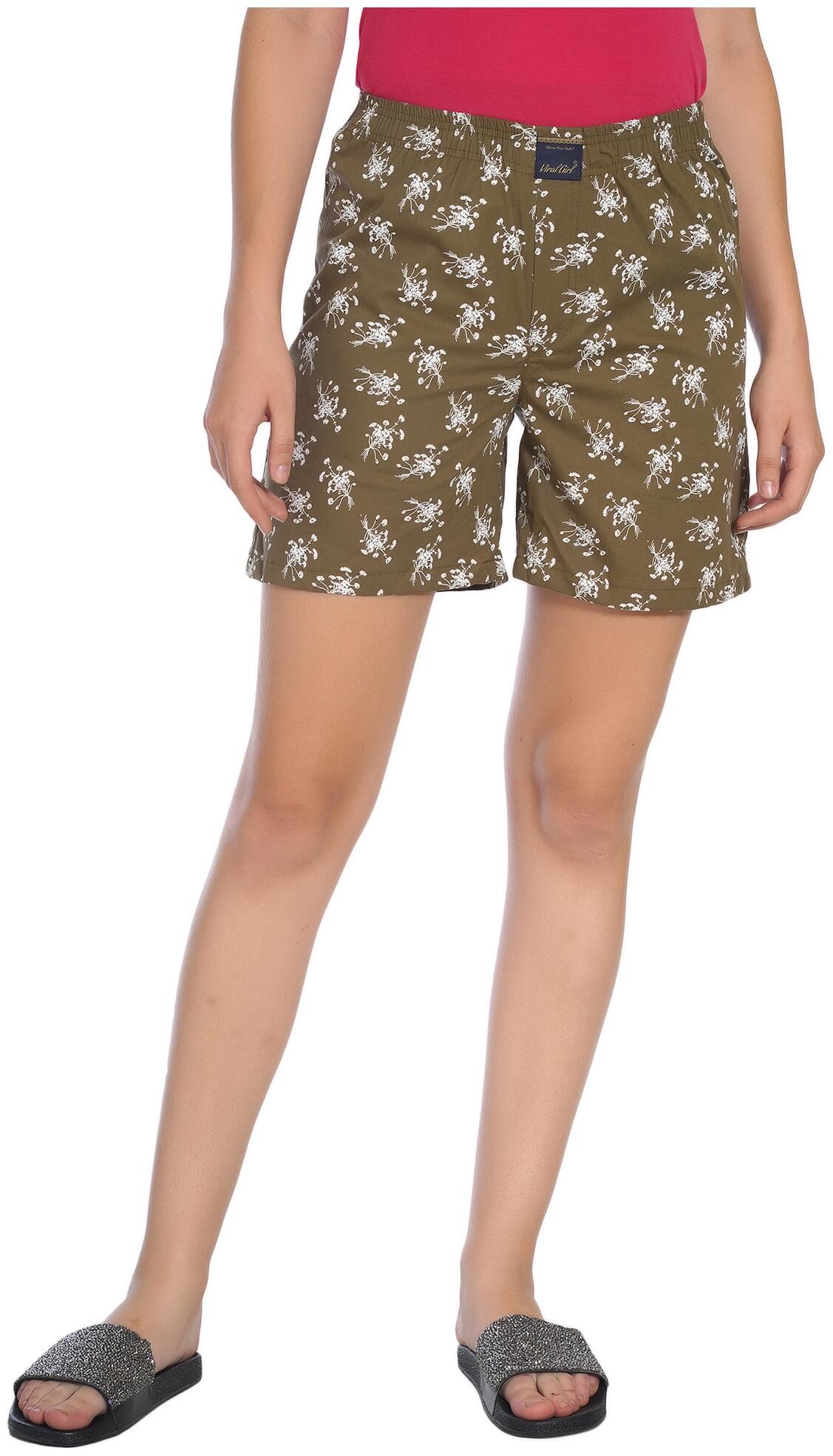 

Viral Girl Women Printed Regular shorts - Brown