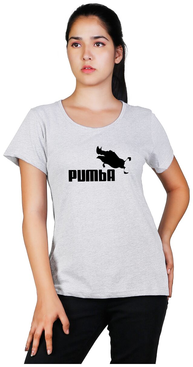 

Vishorge Korea Women Grey Slim fit Round neck Cotton T shirt