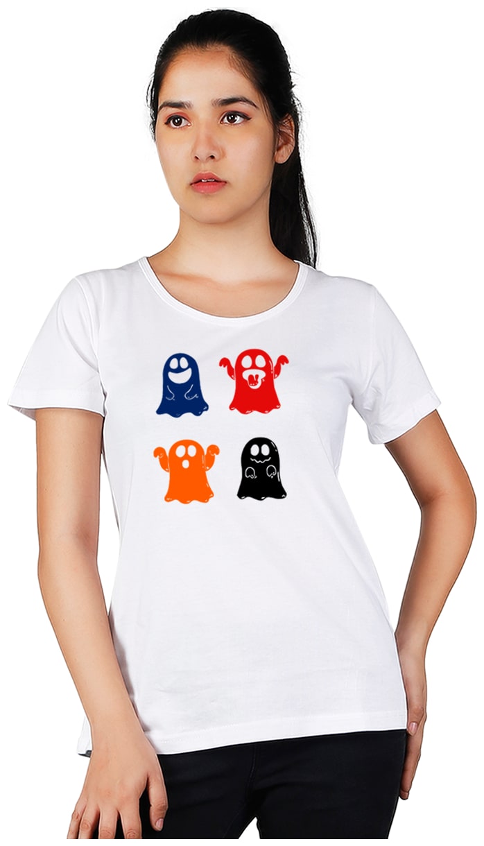 

Vishorge Korea Women White Slim fit Round neck Cotton T shirt