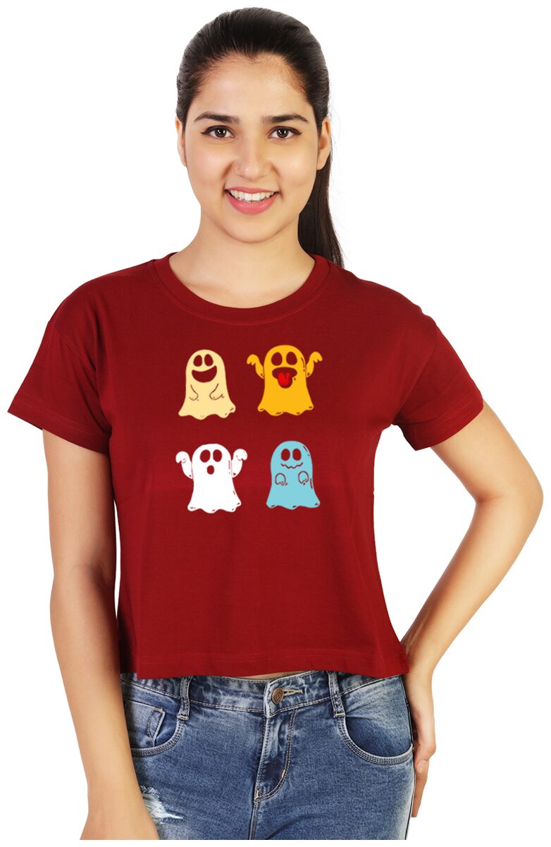 

Vishorge Korea Women Maroon Slim fit Round neck Cotton T shirt