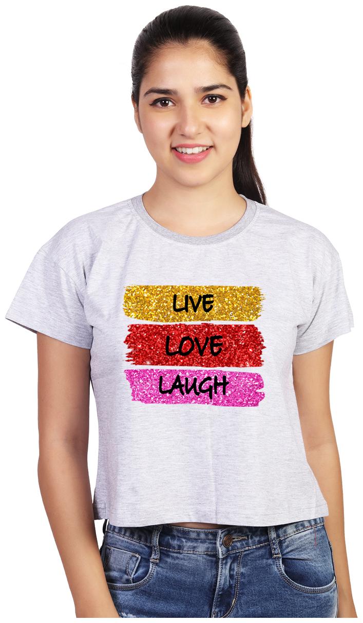 

Vishorge Korea Women Grey Slim fit Round neck Cotton T shirt