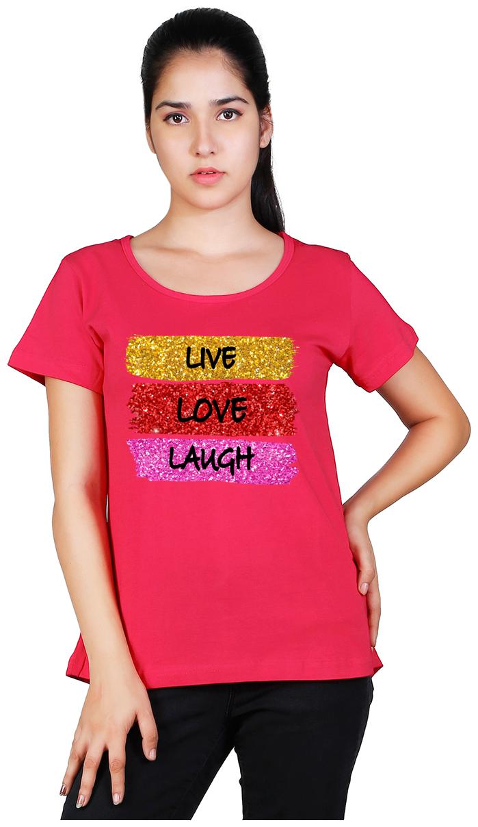 

Vishorge Korea Women Pink Slim fit Round neck Cotton T shirt