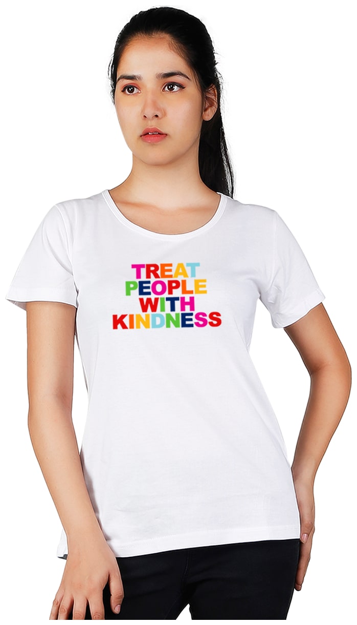 

Vishorge Korea Women White Slim fit Round neck Cotton T shirt