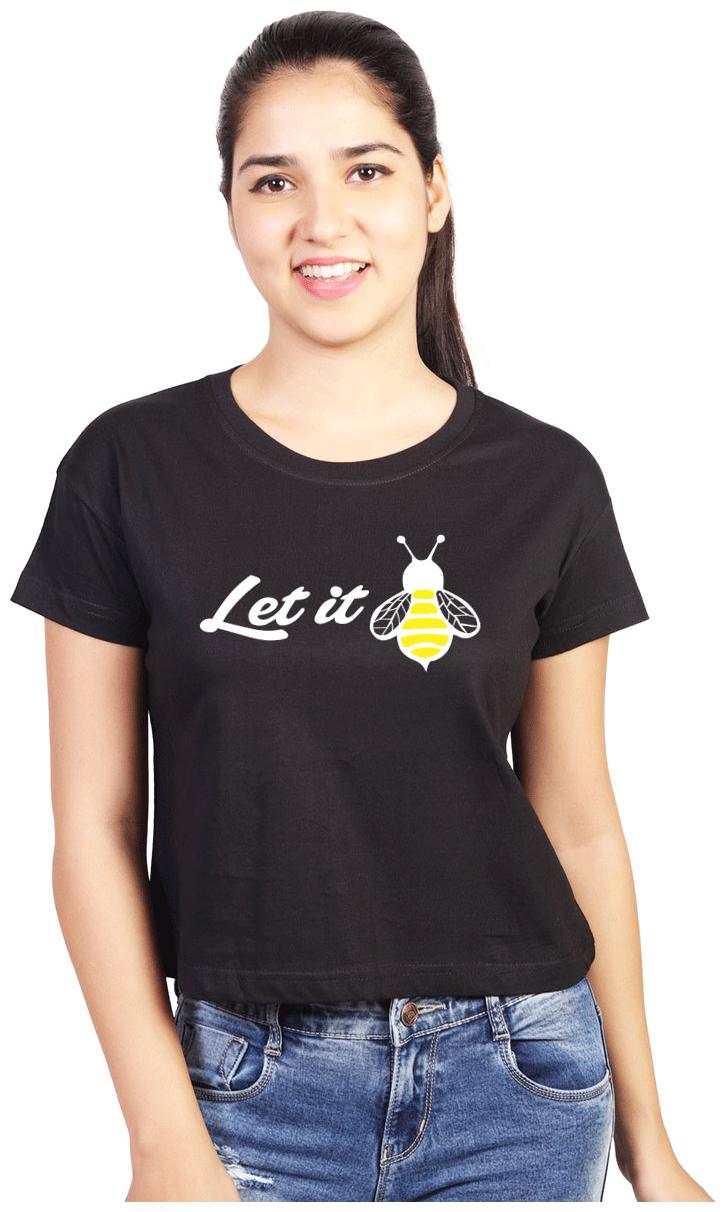 

Vishorge Korea Women Black Slim fit Round neck Cotton T shirt