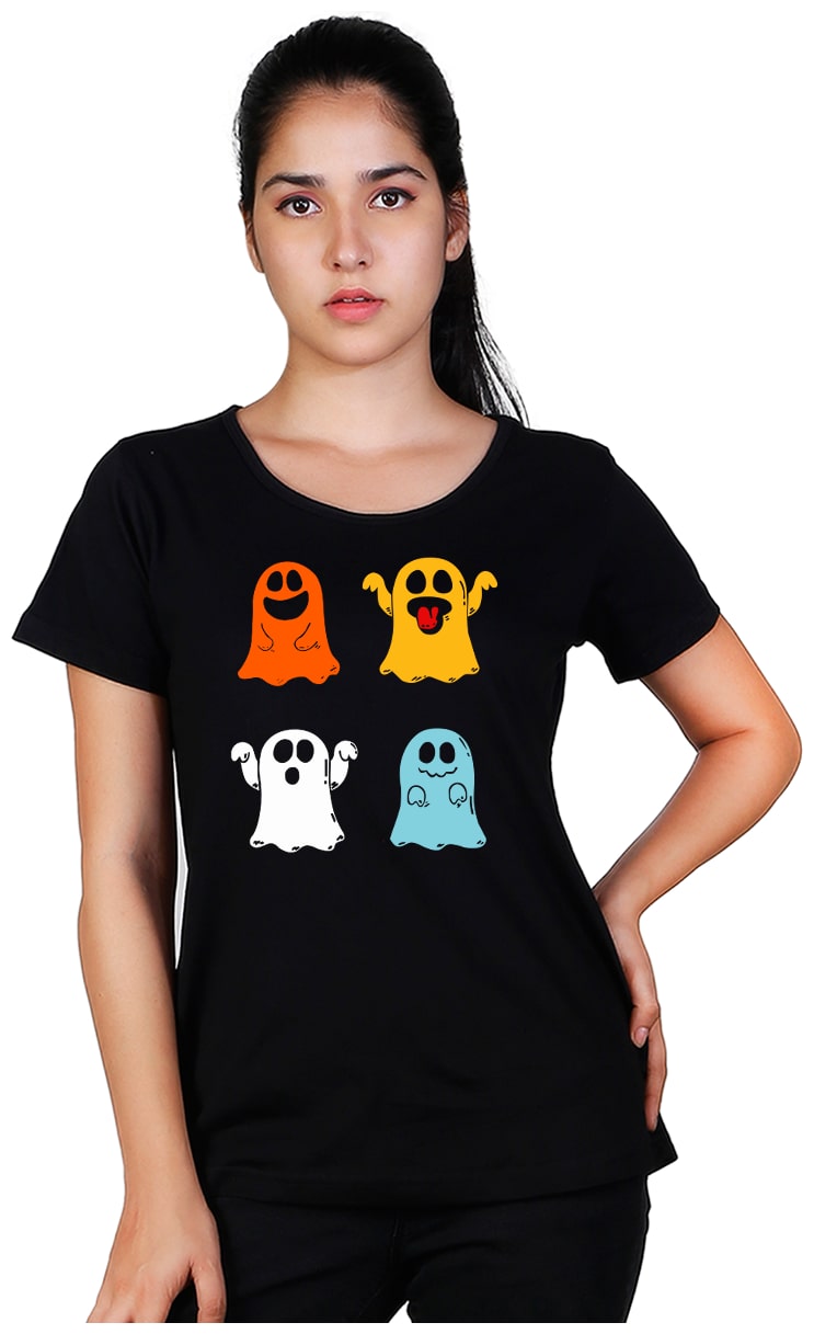 

Vishorge Korea Women Black Slim fit Round neck Cotton T shirt