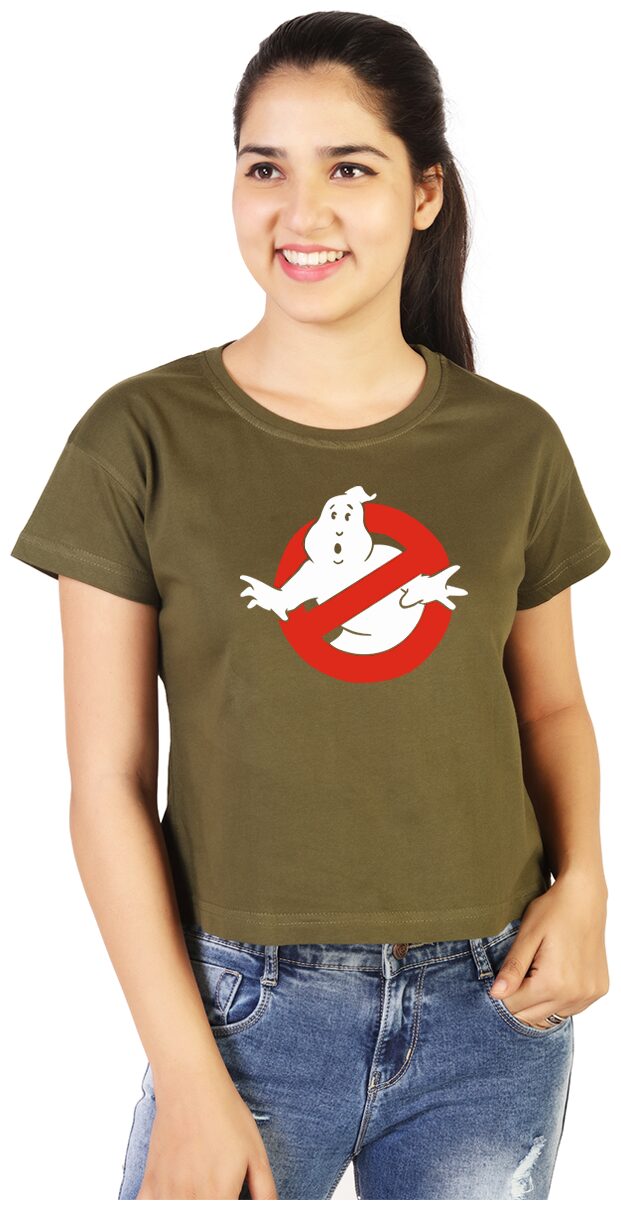 

Vishorge Korea Women Olive Cotton Printed T Shirt