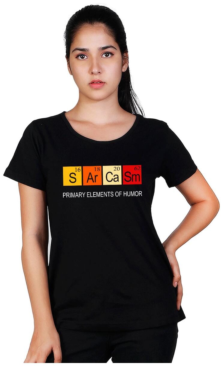

Vishorge Korea Women Black Slim fit Round neck Cotton T shirt