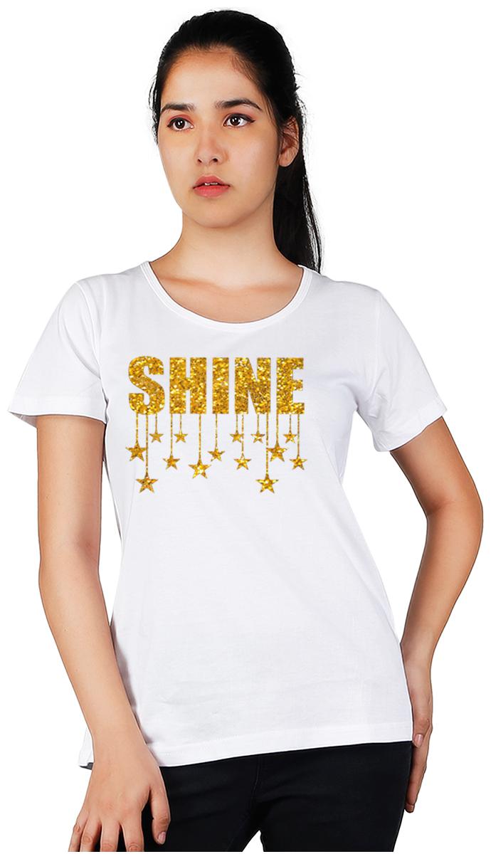 

Vishorge Korea Women White Slim fit Round neck Cotton T shirt