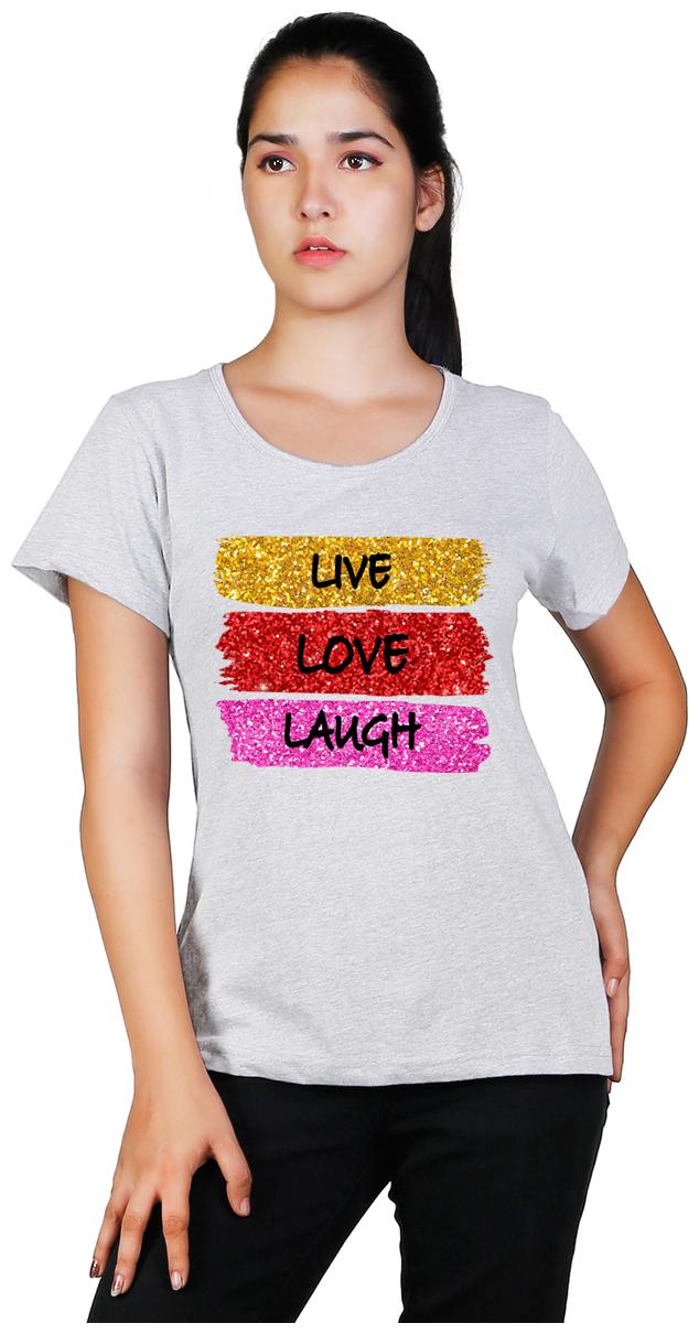 

Vishorge Korea Women Grey Slim fit Round neck Cotton T shirt