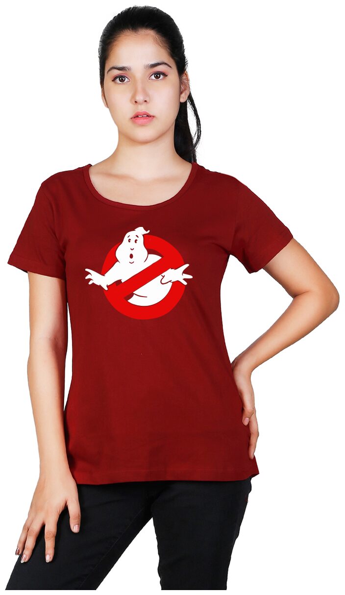 

Vishorge Korea Women Maroon Slim fit Round neck Cotton T shirt