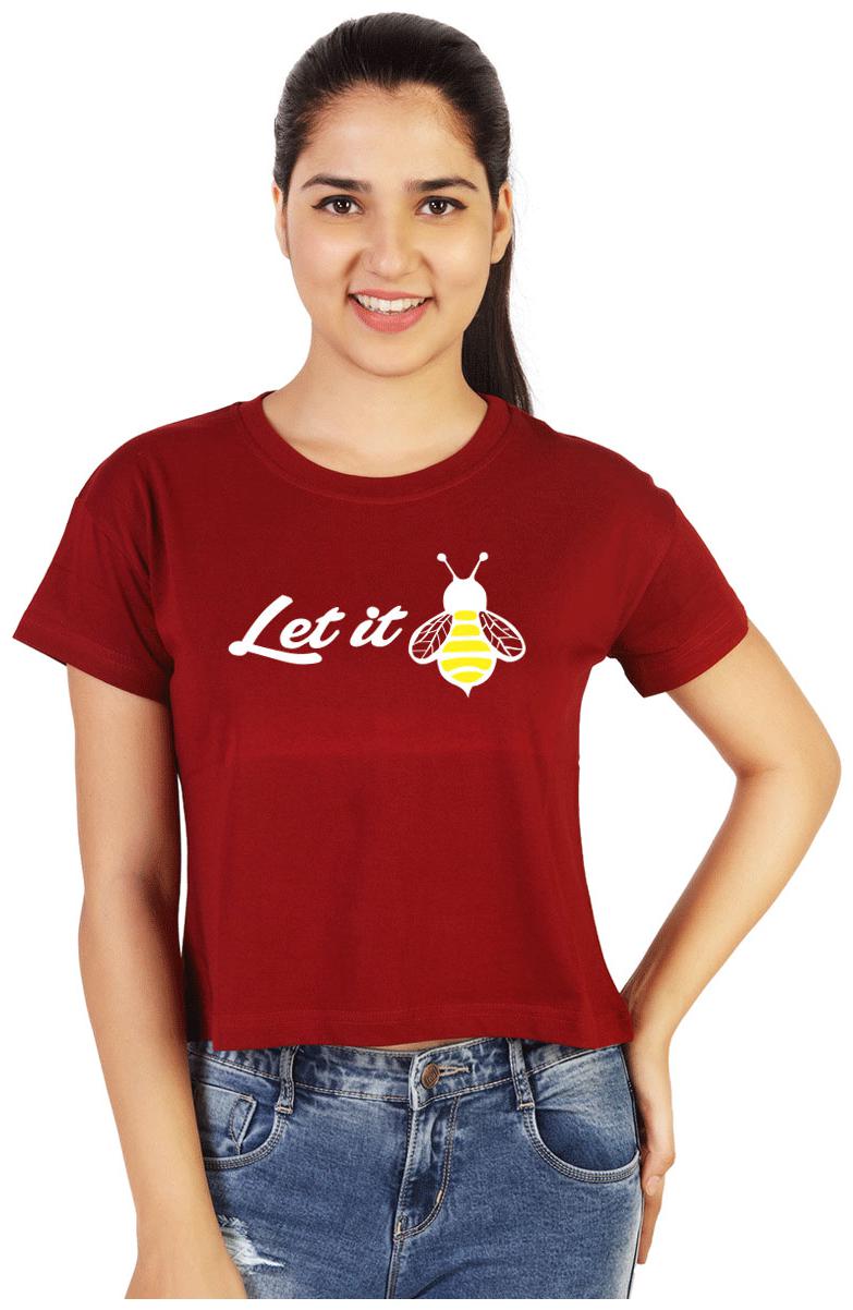 

Vishorge Korea Women Maroon Slim fit Round neck Cotton T shirt