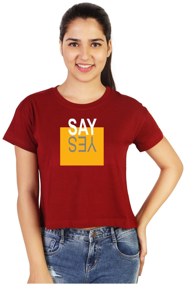 

Vishorge Korea Women Maroon Slim fit Round neck Cotton T shirt