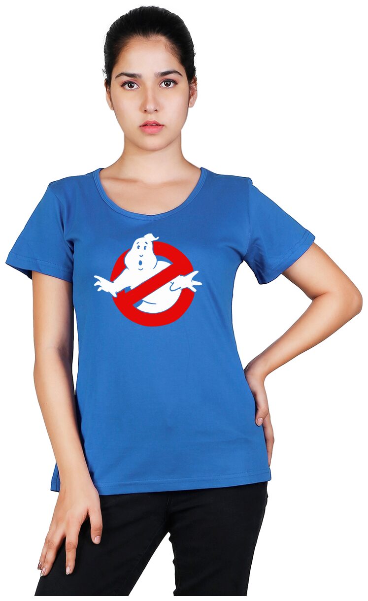 

Vishorge Korea Women Blue Slim fit Round neck Cotton T shirt
