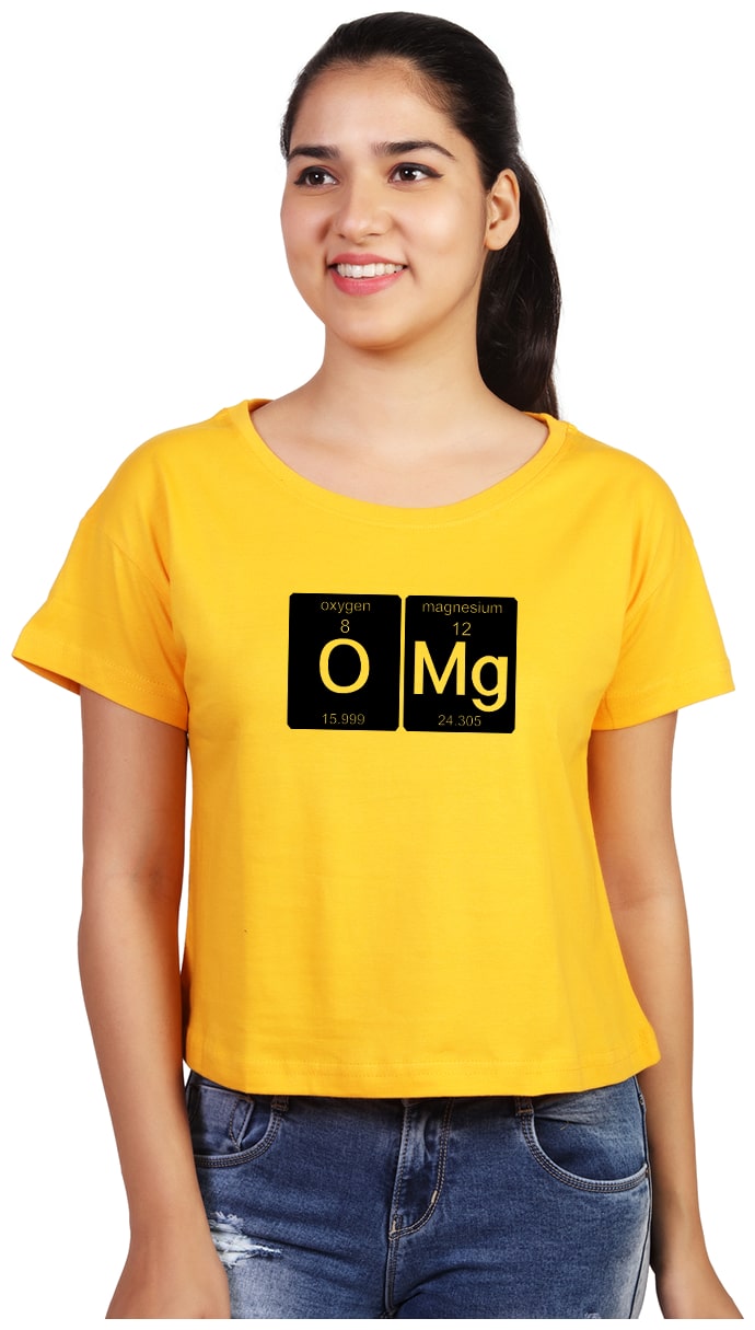

Vishorge Korea Women Yellow Slim fit Round neck Cotton T shirt