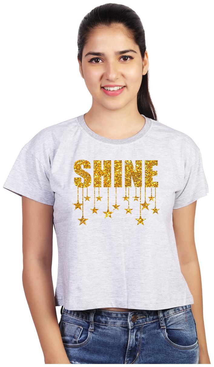 

Vishorge Korea Women Grey Slim fit Round neck Cotton T shirt