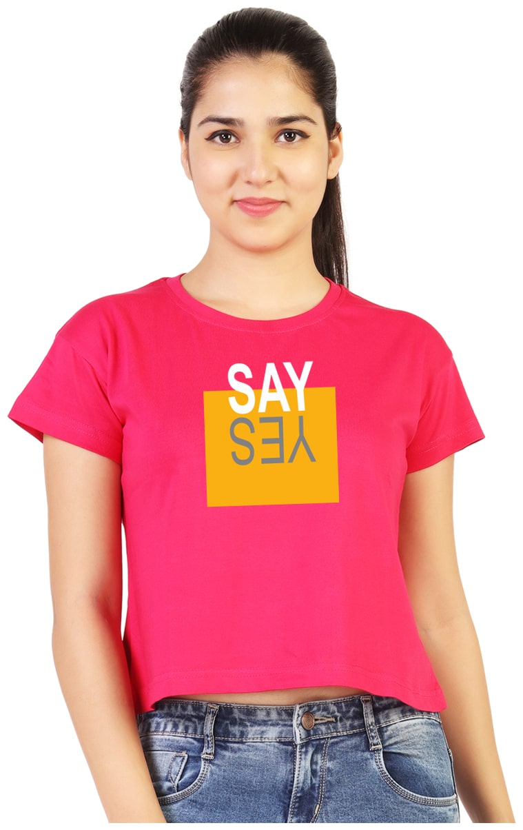 

Vishorge Korea Women Pink Slim fit Round neck Cotton T shirt