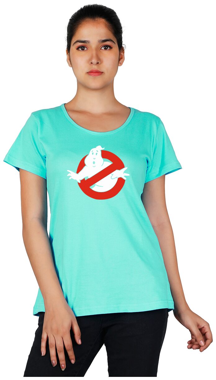 

Vishorge Korea Women Turquoise Slim fit Round neck Cotton T shirt