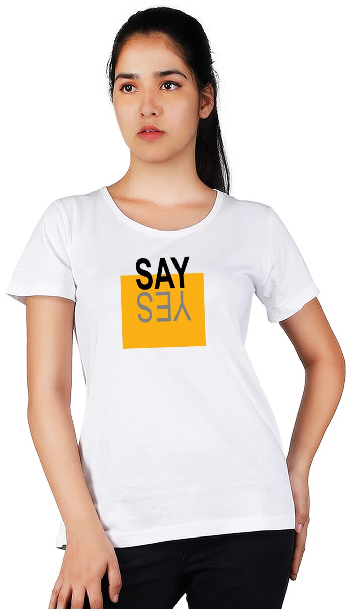 

Vishorge Korea Women White Slim fit Round neck Cotton T shirt
