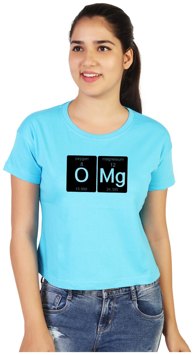 

Vishorge Korea Women Turquoise Slim fit Round neck Cotton T shirt